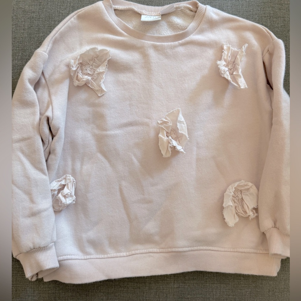 Zara sweatshirt- light pink/ fits like 4-5/ EUC